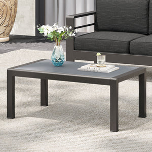 English Elm Christopher Knight Home® - MAYA Grey Maya Bay KD Coffee Table — Aluminum Weather-Resistant Modern Minimalist 39.4"x23.6" 69969.00