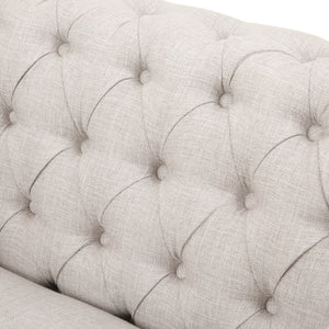 English Elm Christopher Knight Home® - Chesterfield Velvet Club Chair with Birch Wood Legs — Luxurious Textures, Deep Comfort, Elegant Accent Seating Beige 34.75 L x 34 W x 24.75 H 66583.00FBGE