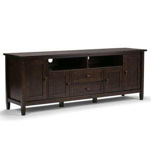 English Elm Warm 72" Tv Media Stand - Handcrafted Tobacco Brown With Ample Storage & Elegant Shaker Design B136P159716-GIGA