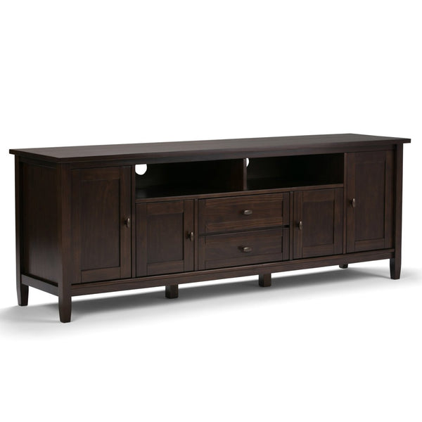 English Elm Warm 72" Tv Media Stand - Handcrafted Tobacco Brown With Ample Storage & Elegant Shaker Design B136P159716-GIGA