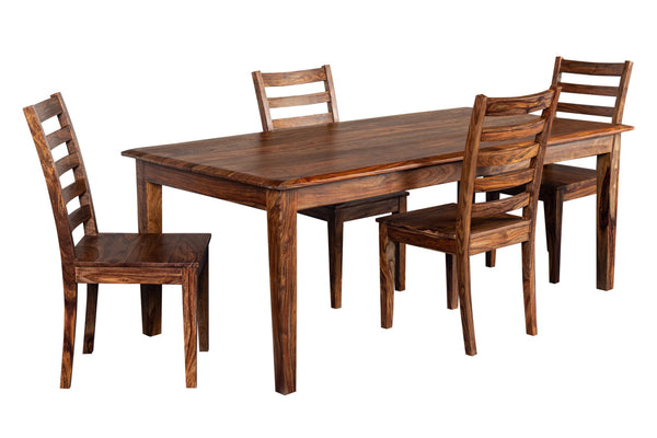 Porter Designs Porter Sonora Solid Sheesham Wood Dining Table - Handcrafted Elegance With Rich Color Variation Brown Wood 07-196-01-9740