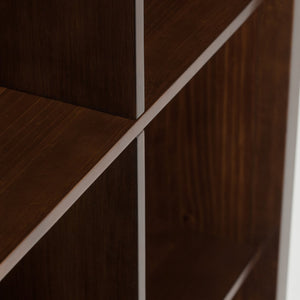 English Elm Artisan 9-Cube Bookcase & Storage Unit - Rustic Solid Wood Design In Warm Russet Brown Finish B136P159473