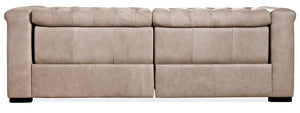 Hooker Furniture Savion Hand-Wiped Top-Grain Leather Power Reclining Sofa With Tufted Back And Adjustable Headrests Light Brown SS434-1.5RL-P-PH-082