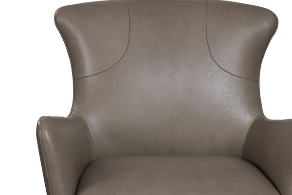 Porter Designs Porter Andromeda Gray Leather Swivel Accent Chair - Mid-century Modern Design With Flared Feet Gray Leather 12-204-02t-0202-kit