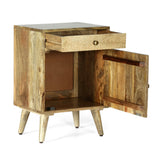 Christopher Knight Home® - Noble House - Lytle Boho Handcrafted Mango Wood Nightstand With Storage, Natural