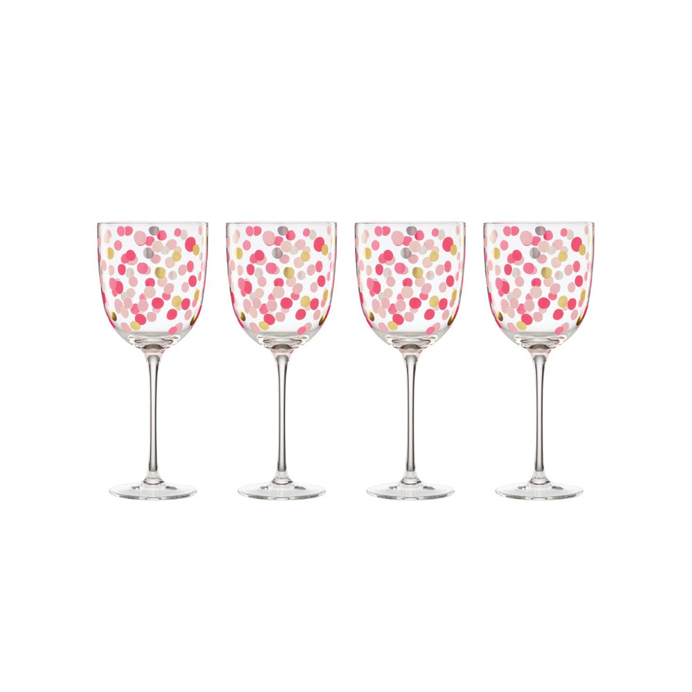 Lenox Kate Spade It's Raining Confetti Wine Glasses, Set of 4 Pink, NO COLOR GLASS,CRYSTAL 897539