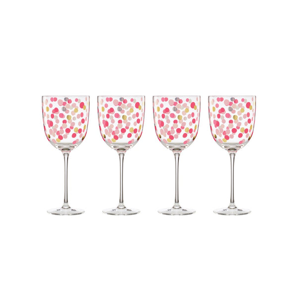 Lenox Kate Spade It's Raining Confetti Wine Glasses, Set of 4 Pink, NO COLOR GLASS,CRYSTAL 897539