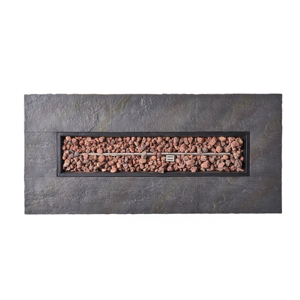 English Elm 56" Rectangular Mgo Propane Fire Pit with Faux Stone Finish for Patio Entertaining 63666.00-50K