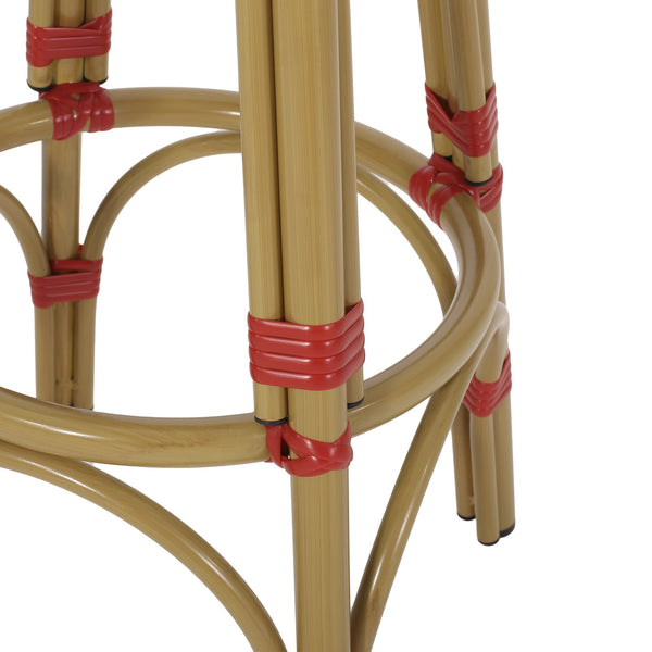 English Elm Outdoor Tropical Pe Rattan Backless Barstools Aluminum Frame Poolside Set of 2 72607.00RD