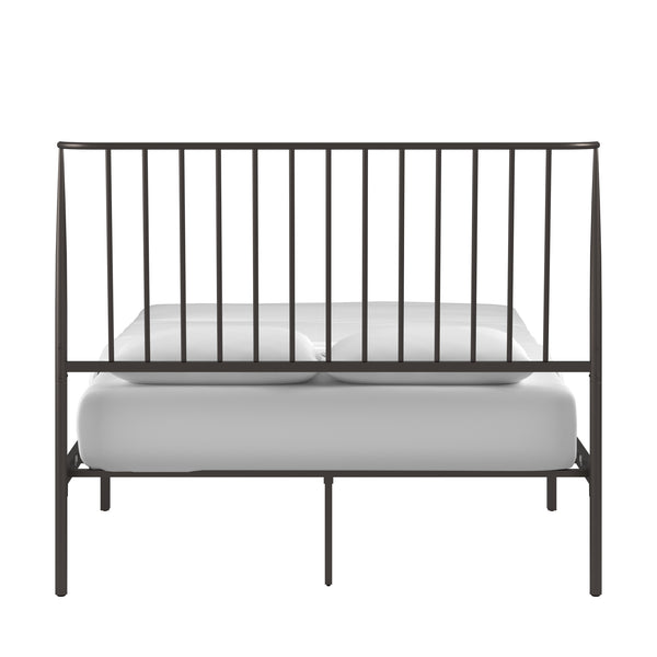 Homelegance By Top-Line Dante Metal Platform Bed with Curved Metal Headboard Dark Bronze Metal
