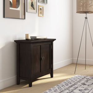 English Elm Redmond Low Storage Cabinet - Handcrafted Solid Wood In Rich Brunette Brown Finish, Elegant Design B136P159525-GIGA