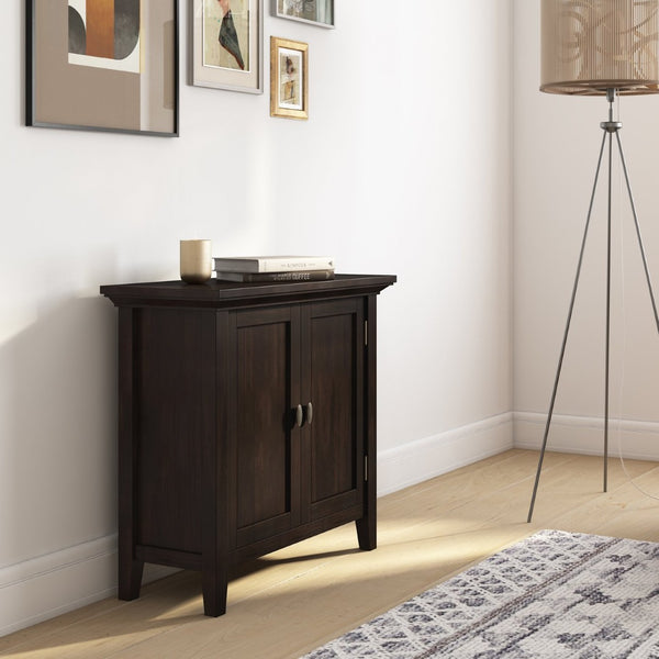 English Elm Redmond Low Storage Cabinet - Handcrafted Solid Wood In Rich Brunette Brown Finish, Elegant Design B136P159525-GIGA