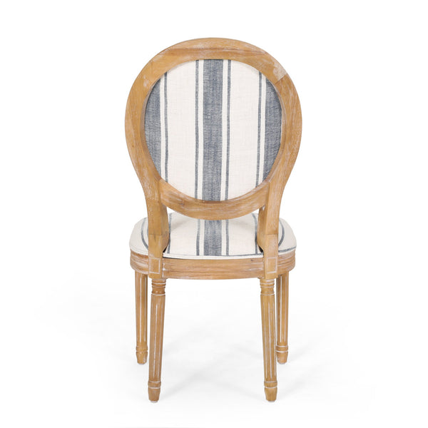 English Elm Christopher Knight Home® - Kd French Country Upholstered Dining Chair – Elegant Blue Accent With Iconic Round Backrest & Comfort 60352.00DBLULNN
