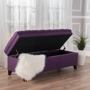 English Elm Juliana Rectangular Storage Ottoman Upholstered Lift Top for Living Room Seating 57741.00PUR