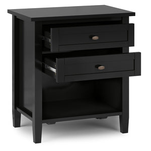 English Elm Warm Shaker 24-Inch Solid Wood Nightstand In Black - Versatile Storage & Timeless Transitional Design B136P159737-GIGA