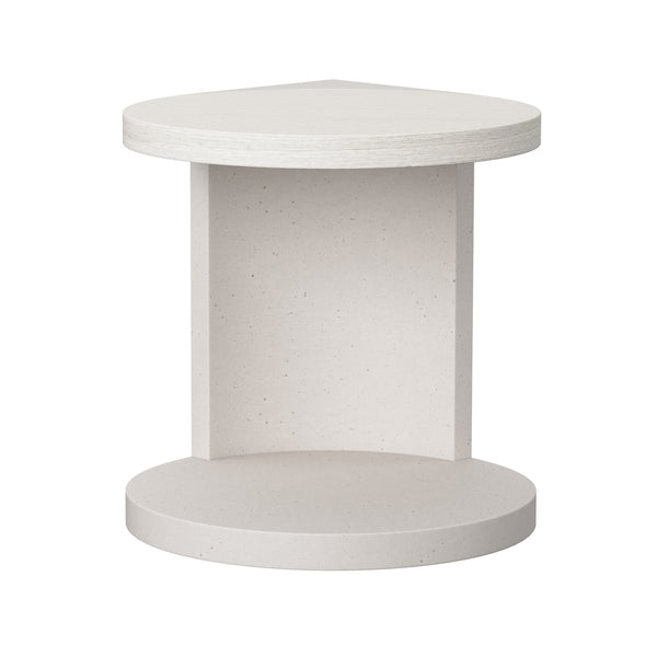 Bernhardt Bernhardt Stratum Side Table — Sculptural Teardrop Accent Table In Mist & Fossil Faux Stone Finishes 325125