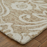 Feizy Rugs Belfort Wool Hand Tufted Classic Rug Tan/Ivory 10' x 14'