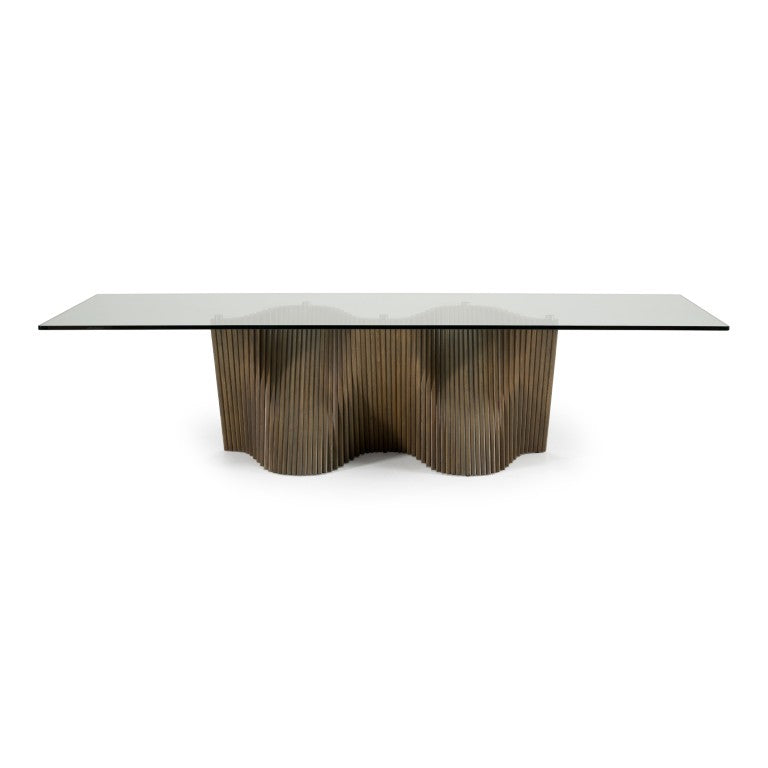 VIG Furniture Byer Contemporary Tempered Glass Dining Table With Grey Ash Base Seats 10 — Durable, Sleek Design VGCS-DT-21004-GRY
