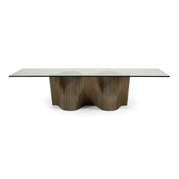 VIG Furniture Byer Contemporary Tempered Glass Dining Table With Grey Ash Base Seats 10 — Durable, Sleek Design VGCS-DT-21004-GRY