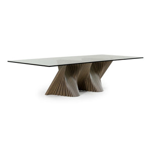 VIG Furniture Byer Contemporary Tempered Glass Dining Table With Grey Ash Base Seats 10 — Durable, Sleek Design VGCS-DT-21004-GRY