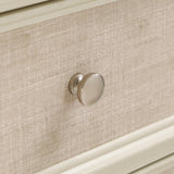 Homelegance By Top-Line Amos White Finish Beige Linen Drawer Face Dresser White MDF