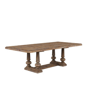 A.R.T. Furniture Architrave Trestle Dining Table – Elegant Almond Finish, Expandable From 96" To 136" For Gatherings! Brown Material, Pine Solids And Veneer,Resin 277238-2608