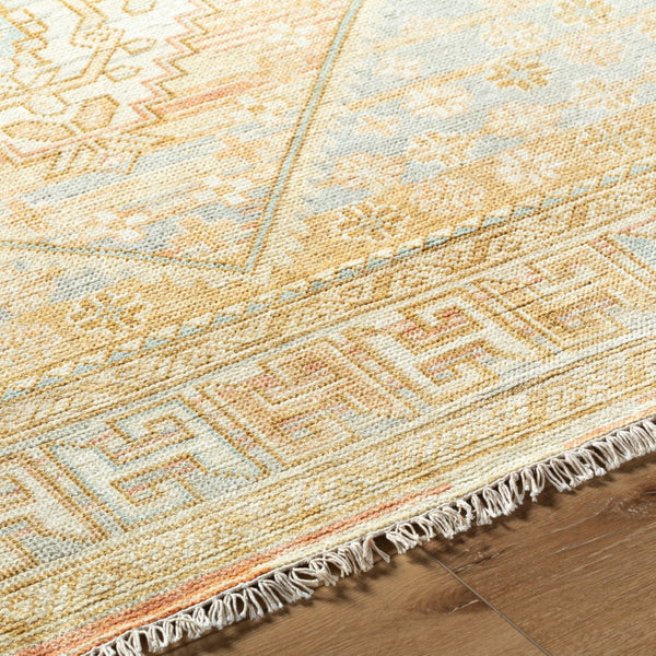 Surya Bunyan Handmade 2' X 3' Vintage-style Wool & Viscose Rug With Elegant Fringe Border For Homes Light Beige Wool,Viscose Byn2300-23