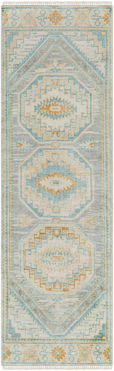 Bunyan BYN-2301 2'6" x 8' Runner Handmade Rug BYN2301-268  Beige, Pale Blue, Light Brown, Light Slate, Light Sage Surya