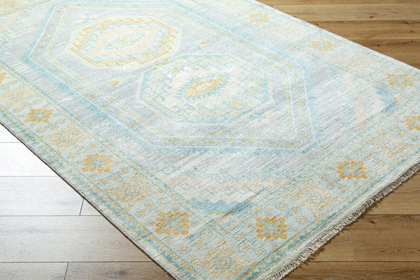 Surya Bunyan Handmade 2' X 3' Vintage-style Wool & Viscose Rug With Elegant Fringe Border For Homes Beige Wool,Viscose Byn2301-23
