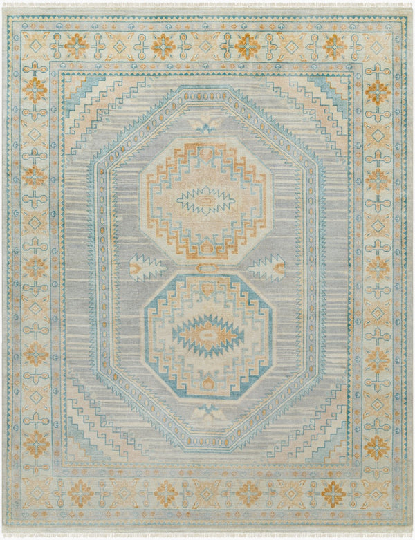 Surya Bunyan Handmade 2' X 3' Vintage-style Wool & Viscose Rug With Elegant Fringe Border For Homes Beige Wool,Viscose Byn2301-23