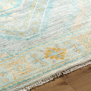 Surya Bunyan Handmade 2' X 3' Vintage-style Wool & Viscose Rug With Elegant Fringe Border For Homes Beige Wool,Viscose Byn2301-23