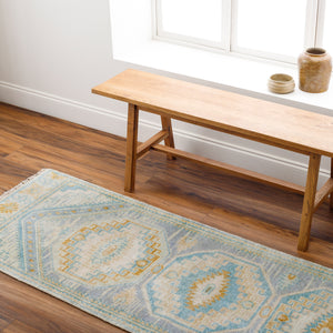 Bunyan BYN-2301 2'6" x 8' Runner Handmade Rug BYN2301-268  Beige, Pale Blue, Light Brown, Light Slate, Light Sage Surya