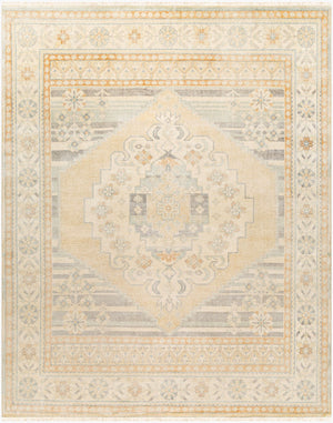 Surya Bunyan Handmade 2' X 3' Vintage-style Wool & Viscose Rug With Elegant Fringe Border For Homes Wheat Wool,Viscose Byn2303-23