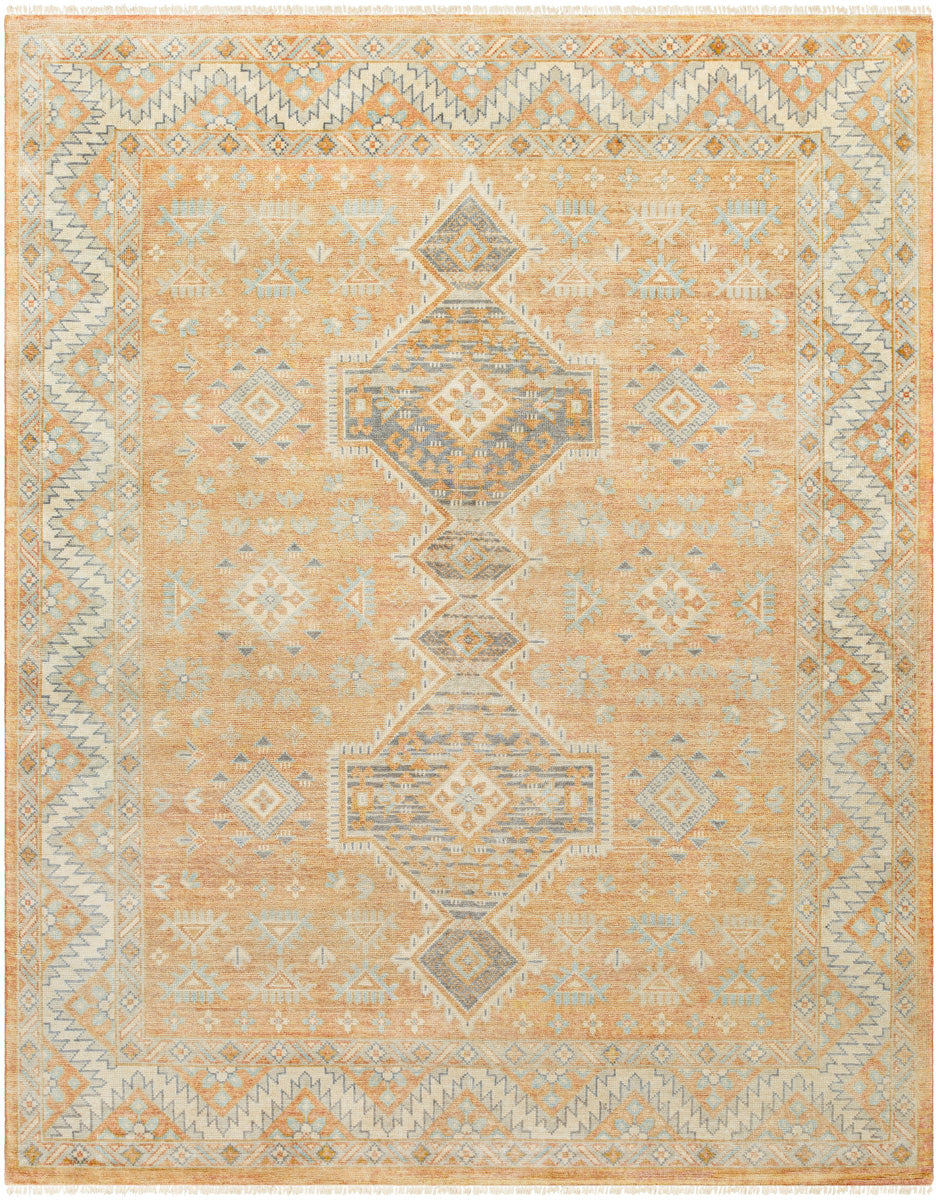 Bunyan BYN-2304 9' x 12' Handmade Rug BYN2304-912  Peach, Slate, Ivory Surya