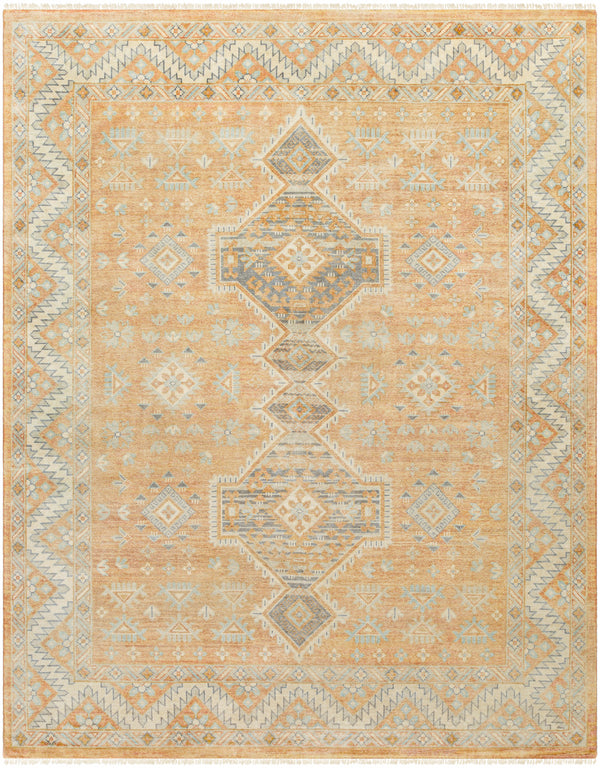 Bunyan BYN-2304 9' x 12' Handmade Rug BYN2304-912  Peach, Slate, Ivory Surya