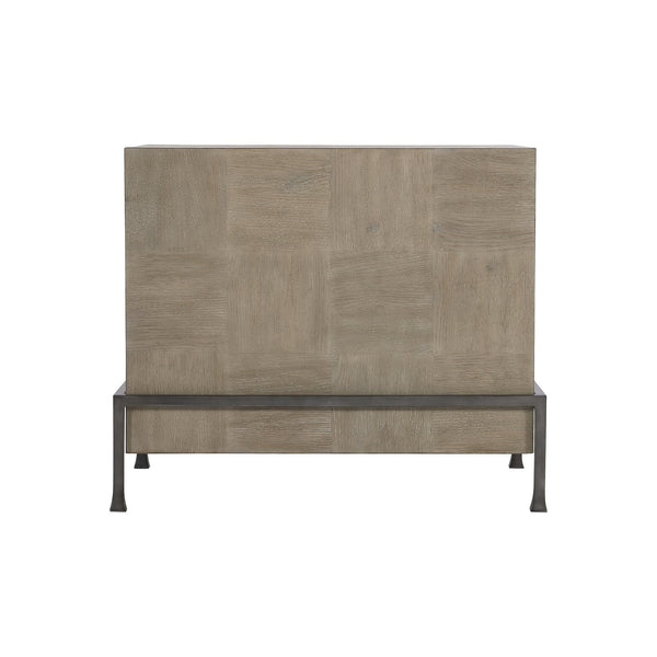 Bernhardt Bernhardt Fairgrove Side Table With Butcher-Block Top, Thick Slab Wood & Metal Base, Rustic Modern Accent 416121