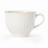 Lenox French Perle Groove 2-Piece Latte Mug Set White, WHITE STONEWARE 892450