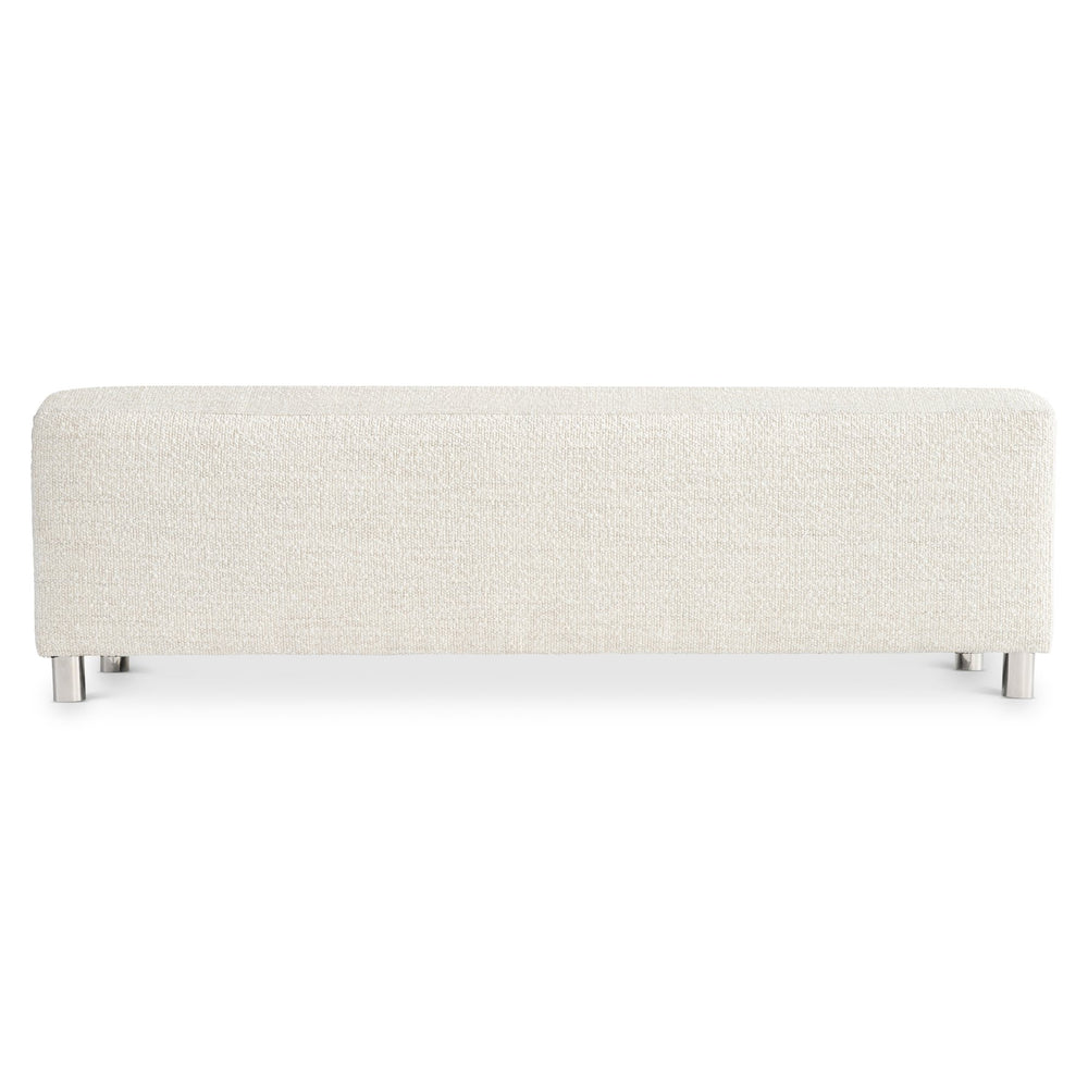 Bernhardt Bernhardt Modulum Bench — 62" Upholstered Seat With Polished Stainless Steel Feet, Transitional Glam Style 315509