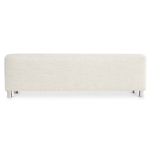 Bernhardt Bernhardt Modulum Bench — 62" Upholstered Seat With Polished Stainless Steel Feet, Transitional Glam Style 315509