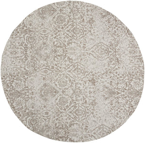 Nourison Damask DAS06 Machine Made Power-loomed Borderless Design Indoor Only Farmhouse Vintage Rug Ivory, White 100% Polyester 99446816269