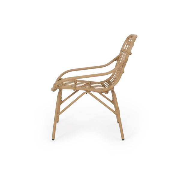 English Elm Harlem Faux Rattan Accent Chair Set of Two Bohemian Iron Frame Indoor Outdoor Seating 70654.00LBRN