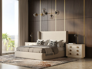 VIG Furniture Modrest Byrne - Modern Beige Fabric Bed VGEVVG713-C-01