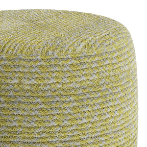 English Elm Bayley Handcrafted Round Braided Pouf Ottoman in Natural Cotton with Supportive Polystyrene Fill, 20" Beige B136P159301