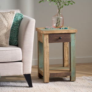 Christopher Knight Home® - Noble House - Meader Boho Handmade Distressed Mango Wood Large Side Table