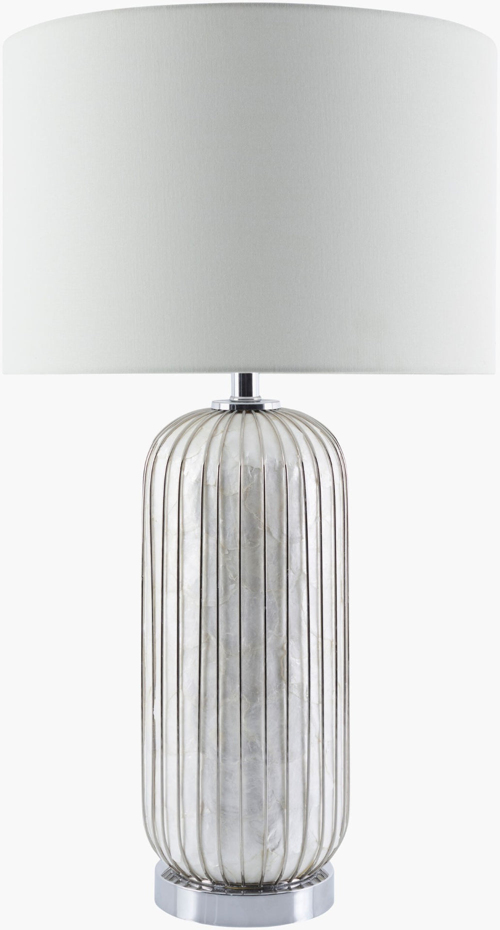 Livabliss Baiyun Shell Body Iron Base Table Lamp with Linen Shade for Warm Ambient Glow BYU-001