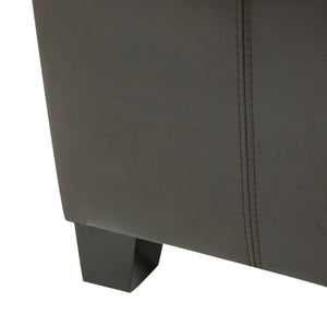 English Elm Christopher Knight Home® - MANSFIELD Ottoman with Storage & Dual Tray Tops, Double-Stitched Faux Leather, Contemporary Brown Upholstery 57736.00