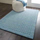 Nourison Perris PERR1 Handmade Woven No Border Indoor Only Contemporary  Rug Sky Blue, Blue 100% Wool 99446226563