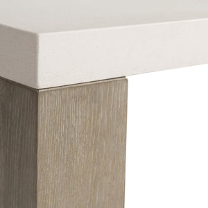 Bernhardt Bernhardt Lorenzo Square Cocktail Table — 52" Grc Vintage Cream Top With Quartered White Oak Flint Base, Modern Organic Focal Piece 465011