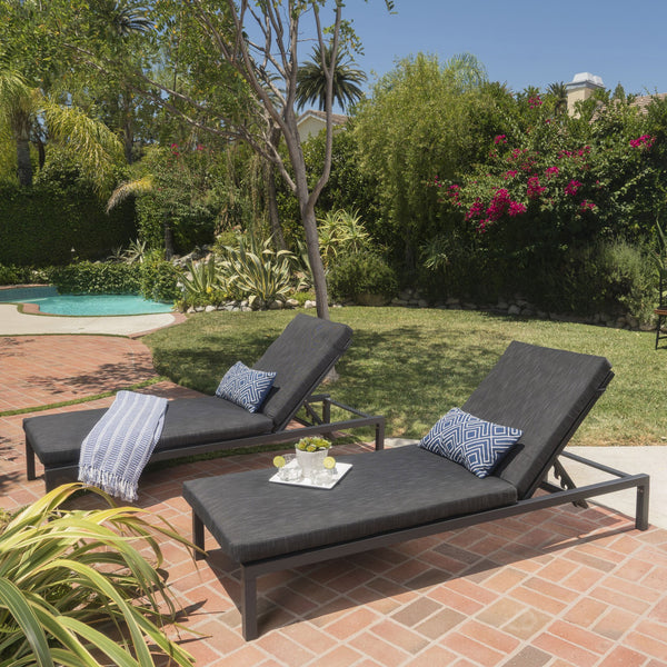 English Elm Christopher Knight Home® - Navan Chaise Lounge Set - Dark Grey Outdoor Comfort With Ergonomic Design, Storage & Style 60802.00MSH