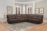 Parker House Parker Living Spartacus - Chocolate 6 Piece Modular Power Reclining Sectional with Power Adjustable Headrests Chocolate 70% Polyester, 30% PU (W) MSPA-PACKA(H)-CHO